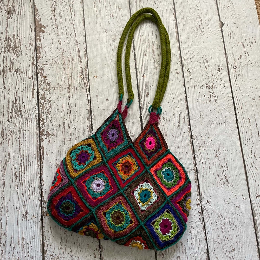Colorful Crochet Shoulder Bag